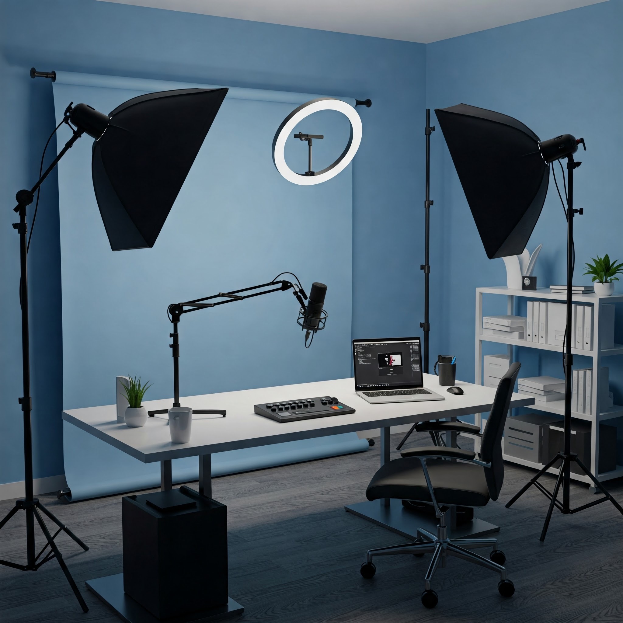 photo of Streaming or Podcast Studio with City View